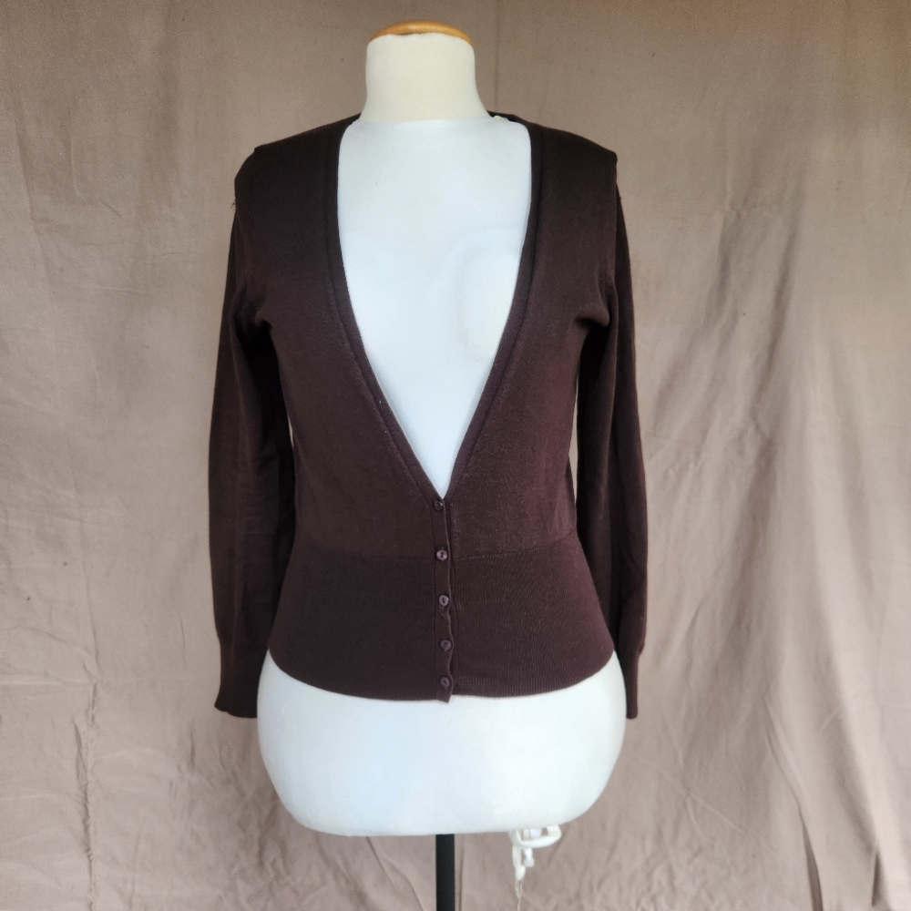 Brown V-Neck Cardigan